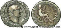 VITELLIUS(2/01-20/12/69)Aulus Vitellius Denier N° v23_0369    Date : 07-12/69 Nom de l'atelier : Rome Métal : argent Diamètre : 18mm Axe des coins : 5h. Poids : 2,71g. Degré de rareté : R2 Etat de con