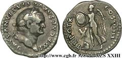 VESPASIEN(1/07/69-24/06/79)Titus Flavius Sabinus Vespasianus Denier N° v23_0373    Date : 78-79 Nom de l'atelier : Rome Métal : argent Diamètre : 17,5mm Axe des coins : 6h. Poids : 2,87g. Degré de rar