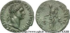 DOMITIEN(12/69-18/09/96)Titus Flavius Domitianus Auguste(13/09/81-18/09/96) As, (MB, ئ 27) N° v23_0383    Date : 90-91 Nom de l'atelier : Rome Métal : cuivre Diamètre : 27mm Axe des coins : 6h. Poids 