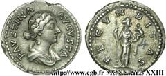 FAUSTINE JEUNE(+175)Annia Galeria FaustinaAugusta(146-175) Denier N° v23_0449    Date : 161-175 Nom de l'atelier : Rome Métal : argent Diamètre : 18,5mm Axe des coins : 6h. Poids : 3,31g. Etat de cons
