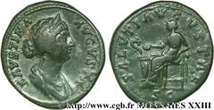 FAUSTINE JEUNE(+175)Annia Galeria FaustinaAugusta(146-175) Sesterce, (GB, ئ 34) N° v23_0451    Date : 161-175 Nom de l'atelier : Rome Métal : bronze Diamètre : 34mm Axe des coins : 12h. Poids : 22,54g