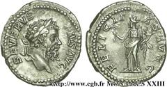 SEPTIME SEVERE(13/04/193-4/02/211)Lucius Septimius Severus Denier N° v23_0475    Date : 205 Nom de l'atelier : Rome Métal : argent Diamètre : 19,5mm Axe des coins : 6h. Poids : 3,60g. Etat de conserva