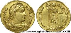 VALENS(28/03/364-9/08/378)Flavius Valens Solidus N° v23_0640    Date : 365 Nom de l'atelier : Antioche Métal : or Diamètre : 21mm Axe des coins : 5h. Poids : 4,44g. Degré de rareté : R1 Etat de conser