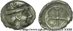 MASSALIA - MARSEILLE(474-410 avant J.-C.) Litra à la tête casquée N° v23_0704    Date : c. 450-410 AC. Métal : argent Diamètre : 9mm Poids : 0,66g. Degré de rareté : R1 Etat de conservation : TTB Prix