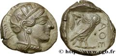 ATTICA - ATHENS Type : Tétradrachme  Date : c. 450-440 AC.  Mint name / Town : Athènes, Attique  Metal : silver  Diameter : 25,5  mm Orientation dies : 5  h. Weight : 16,91  g. Obverse legend : Anépig