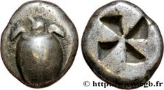 AIGINA - AIGINA ISLAND - AIGINA Type : Drachme  Date : c. 510-490 AC  Mint name / Town : Égine  Metal : silver  Diameter : 16  mm Weight : 5,77  g. Rarity : R2  Obverse legend : Anépigraphe  Obverse d