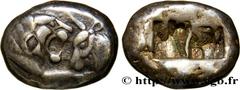 LYDIA - LYDIAN KINGDOM - CROESUS Type : Hemi-statère  Date : c. 550-530 AC  Mint name / Town : Sardes, Lydie  Metal : silver  Diameter : 12,5  mm Orientation dies : -  h. Weight : 5,40  g. Rarity : R2