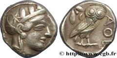 ATTICA - ATHENS Type : Tétradrachme  Date : c. 430 AC.  Mint name / Town : Athènes, Attique  Metal : silver  Diameter : 25  mm Orientation dies : 12  h. Weight : 17,19  g. Obverse legend : Anépigraphe
