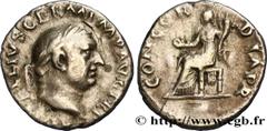 VITELLIUS Type : Denier  Date : mai - juillet  Date : 69  Mint name / Town : Rome  Metal : silver  Millesimal fineness : 800  ‰ Diameter : 18,5  mm Orientation dies : 6  h. Weight : 3,00  g. Rarity : 