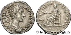 COMMODUS Type : Denier  Date : 178  Mint name / Town : Rome  Metal : silver  Millesimal fineness : 750  ‰ Diameter : 18  mm Orientation dies : 6  h. Weight : 2,98  g. Rarity : R1  Officine : 3e  Obver
