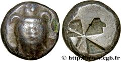 AIGINA - AIGINA ISLAND - AIGINA Type : Statère  Date : c. 480 AC.  Mint name / Town : Égine, Aegina  Metal : silver  Diameter : 18  mm Weight : 10,43  g. Rarity : R1  Obverse legend : Anépigraphe  Obv
