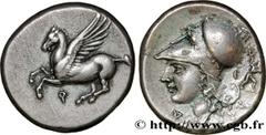 CORINTHIA - CORINTH Type : Statère  Date : c. 330 AC.  Mint name / Town : Corinthe, Corinthie  Metal : silver  Diameter : 21  mm Orientation dies : 9  h. Weight : 8,58  g. Rarity : R2  Obverse legend 