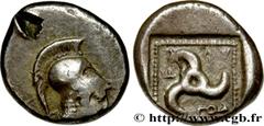 LYCIA - SATRAPS OF LYCIA - ANONYMOUS Type : Tiers de statère  Date : c. 440-400 AC.  Mint name / Town : atelier incertain  Metal : silver  Diameter : 14  mm Orientation dies : 12  h. Weight : 2,69  g.