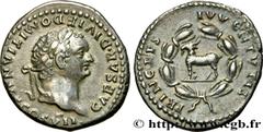 DOMITIANUS Type : Denier  Date : 80  Mint name / Town : Rome  Metal : silver  Millesimal fineness : 900  ‰ Diameter : 18,5  mm Orientation dies : 6  h. Weight : 3,22  g. Rarity : R2  Obverse legend : 