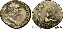 VESPASIANUS Type : Denier  Date : 70  Mint name / Town : Rome  Metal : silver  Millesimal fineness : 900  ‰ Diameter : 16  mm Orientation dies : 6  h. Weight : 3,48  g. Rarity : R2  Obverse legend : I