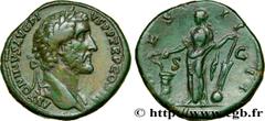 ANTONINUS PIUS Type : Sesterce  Date : novembre - décembre  Date : 144  Mint name / Town : Rome  Metal : copper  Diameter : 30  mm Orientation dies : 12  h. Weight : 28,63  g. Rarity : R3  Officine : 