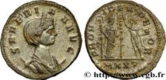 SEVERINA Type : Aurelianus  Date : 11/274 - 09/275  Date : 274-275  Mint name / Town : Ticinum  Metal : billon  Millesimal fineness : 50  ‰ Diameter : 21,5  mm Orientation dies : 6  h. Weight : 4,36  
