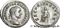 Roman Coins GORDIAN I AFRICANUS Denier 238 Rome R3 silver (20mm, 3,05g, 6h) Obverse : IMP M ANT GORDIANVS AFR AVG Buste lauré, drapé et cuirassé de Gordien Ier à droite, vu de trois quarts en arrière 