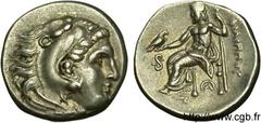 ROYAUME DE MACEDOINE - PHILIPPE III ARRHIDEE(323-316 avant J.-C.)Monnayage au nom de Philippe III et au type d'Alexandre Drachme N° v11_0061    Date : c. 323-317 AC. Nom de l'atelier : Mysie, Lampsaqu