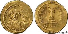 HERACLIUS et HERACLIUS CONSTANTIN(22/01/613-4/07/638) Solidus N° v11_0545    Date : 616-625 Nom de l'atelier : Constantinople Métal : or Diamètre : 21mm Axe des coins : 6h. Poids : 4,29g. Etat de cons