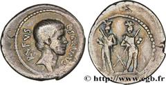 Coinage of The Roman Republic BRUTUS Denier 41 Rome R3 silver (21mm, 3,83g, 3h) Obverse : L. SERVIVS - RVFVS Tête nue de Brutus à droite Reverse : Anépigraphe Les Dioscures, Castor et Pollux nu debout