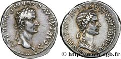 Coinage of the Julio-Claudian dynasty CALIGULA and AGRIPPINA MOTHER Denier 38 Lyon R3 fourré silver (19,5mm, 3,71g, 4h) Obverse : C CAESAR AVG GERM P M TR POT Tête laurée de Caligula à droite (O*) Rev