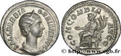 Coinage of the Severan dynasty ORBIANA Denier Wife of Severus Alexander 225 Rome R2 silver (19mm, 3,11g, 12h) Obverse : SALL BARBIA - ORBIANA AVG Buste diadémé et drapé d'Orbiane à droite, vu de trois