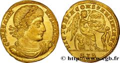 Coinage from the Tetrarchy and Constantine I CONSTANTINE I THE GREAT Solidus Augustus 335 Siscia UNIQUE gold (22mm, 4,41g, 6h) Obverse : CONSTANTI-NVS MAX AVG Tête diadémée, drapé et cuirassé de Const