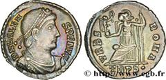 Coinage of the Late Empire VALENS Silique 367-375 Trèves R1 silver (18,5mm, 2,01g, 5h) Obverse : D N VALEN-S P F AVG Buste diadémé, drapé et cuirassé de Valens à droite vu de trois quarts en avant (A'