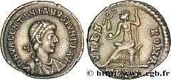 Coinage of the Late Empire VALENTINIAN II Silique 375-383 Trèves R1 silver (18,5mm, 2,13g, 12h) Obverse : D N VALENTINIANVS IVN P F AVG Buste diadémé, drapé et cuirassé de Valentinien II à droite vu d