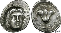 CARIE - خLES DE CARIE - RHODES(IIIe-IIe siècles avant J.-C.) Tétradrachme N° v24_0102    Date : c. 230-189 AC. Nom de l'atelier : Rhodes, monétaire Ameinas Métal : argent Diamètre : 27,5mm Axe des coi