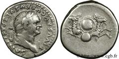VESPASIEN(+ 24/06/79)Consécration de Titus Denier N° v24_0292    Date : 79 Nom de l'atelier : Rome Métal : argent Diamètre : 17,5mm Axe des coins : 6h. Poids : 3,34g. Degré de rareté : R1 Etat de cons
