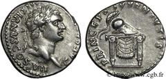 DOMITIEN(12/69-18/09/96)Titus Flavius DomitianusCésar sous Titus(24/06/79-13/09/81) Denier N° v24_0302    Date : 80 Nom de l'atelier : Rome Métal : argent Diamètre : 17mm Axe des coins : 5h. Poids : 3