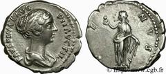 FAUSTINE JEUNE(+175)Annia Galeria FaustinaAugusta(146-175) Denier N° v24_0398    Date : 147-148 Nom de l'atelier : Rome Métal : argent Diamètre : 17,5mm Axe des coins : 5h. Poids : 3,34g. Etat de cons
