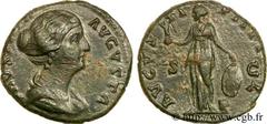 FAUSTINE JEUNE(+175)Annia Galeria FaustinaAugusta(146-175) Dupondius, (MB, ئ 25) N° v24_0400    Date : 157-161 Nom de l'atelier : Rome Métal : cuivre Diamètre : 24,5mm Axe des coins : 11h. Poids : 12,