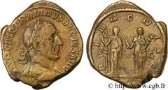 TRAJAN DECE(07/249-06/251)Caius Messius Quintus Traianus Decius Sesterce, (GB, ئ 31) N° v24_0559    Date : 250 Nom de l'atelier : Rome Métal : bronze Diamètre : 31mm Axe des coins : 12h. Poids : 21,99