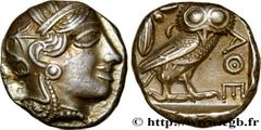 ATTICA - ATHENS Type : Tétradrachme  Date : c. 420 AC.  Mint name / Town : Athènes, Attique  Metal : silver  Diameter : 24  mm Orientation dies : 9  h. Weight : 17,23  g. Obverse legend : Anépigraphe 