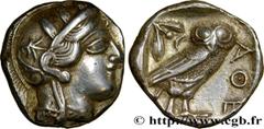 ATTICA - ATHENS Type : Tétradrachme  Date : c. 420 AC.  Mint name / Town : Attique, Athènes  Metal : silver  Diameter : 24,5  mm Orientation dies : 9  h. Weight : 17,16  g. Obverse legend : Anépigraph