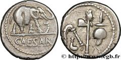 JULIUS CAESAR Type : Denier  Date : 49 AC.  Mint name / Town : Gaule ou Italie  Metal : silver  Millesimal fineness : 950  ‰ Diameter : 17,5  mm Orientation dies : 9  h. Weight : 3,84  g. Rarity : R1 