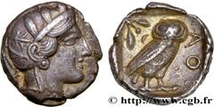 ATTICA - ATHENS Type : Tétradrachme  Date : c. 430 AC.  Mint name / Town : Athènes, Attique  Metal : silver  Diameter : 25  mm Orientation dies : 9  h. Weight : 17,18  g. Obverse legend : Anépigraphe 