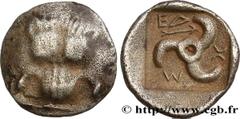 LYCIA - SATRAPS OF LYCIA - PERIKLES Type : Diobole  Date : c. 380 AC.  Mint name / Town : Antiphellos, Lycie  Metal : silver  Diameter : 13  mm Orientation dies : 3  h. Weight : 1,36  g. Rarity : R2  