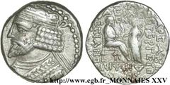 ROYAUME PARTHE - VARDANES Ier(40-45) Tétradrachme N° v25_0123    Date : 43 Nom de l'atelier : Séleucie du Tigre Métal : billon Diamètre : 25mm Axe des coins : 12h. Poids : 13,61g. Degré de rareté : R1