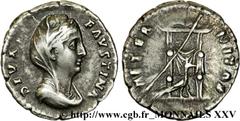 FAUSTINE MERE(+141)Annia Galeria FaustinaConsécration d'Antonin le Pieux Denier N° v25_0287    Date : c. 148-152 Nom de l'atelier : Rome Métal : argent Diamètre : 18,5mm Axe des coins : 6h. Poids : 2,