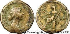 FAUSTINE JEUNE(+175)Annia Galeria FaustinaAugusta(146-175) Sesterce, (GB, ئ 33) N° v25_0297    Date : 161-175 Nom de l'atelier : Rome Métal : bronze Diamètre : 33mm Axe des coins : 12h. Poids : 25,98g