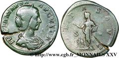 JULIA MAESA(+223 ou 226)Julia MوsaSœur de Julia Domna, mère de Julia Soémias et de Julia Mamée, grand-mère d'Elagabal et d'Alexandre Sévère - Augusta(218-223/226) Sesterce, (GB, ئ 31) N° v25_0347    D