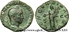 VOLUSIEN(06/251-06/253)Caius Vibius Afinius Gallus Vendumnianus VolusianusAuguste(11/251-05/253) Sesterce, (GB, ئ 28) N° v25_0395    Date : 252 Nom de l'atelier : Rome Métal : cuivre Diamètre : 27,5mm