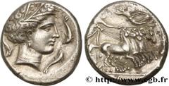 Greek Coins SICILY - SICULO-PUNIC - LILYBAION Type : Tétradrachme  Date : c. 330-305 AC.  Mint name / Town : Céphaloédium, Sicile  Metal : silver  Diameter : 26  mm Orientation dies : 9  h. Weight : 1