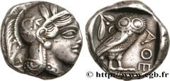 Greek Coins ATTICA - ATHENS Type : Tétradrachme  Date : c. 420 AC.  Mint name / Town : Athènes, Attique  Metal : silver  Diameter : 24  mm Orientation dies : 3  h. Weight : 16,93  g. Obverse legend : 