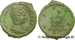 Roman coins JULIA DOMNA Type : As  Date : 215  Mint name / Town : Rome  Metal : copper  Diameter : 29  mm Orientation dies : 12  h. Weight : 9,65  g. Rarity : R2  Obverse legend : IVLIA PIA - FELIX AV
