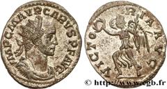 Roman coins CARUS Type : Aurelianus  Date : septembre  Date : 282  Mint name / Town : Lyon  Metal : billon  Millesimal fineness : 50  ‰ Diameter : 22  mm Orientation dies : 6  h. Weight : 2,81  g. Rar